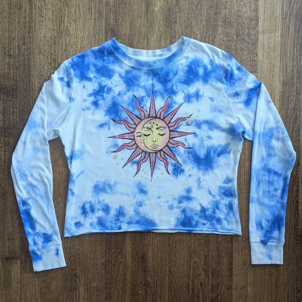 Tie Dye Long Sleeve Sun And Moon Shirt.
